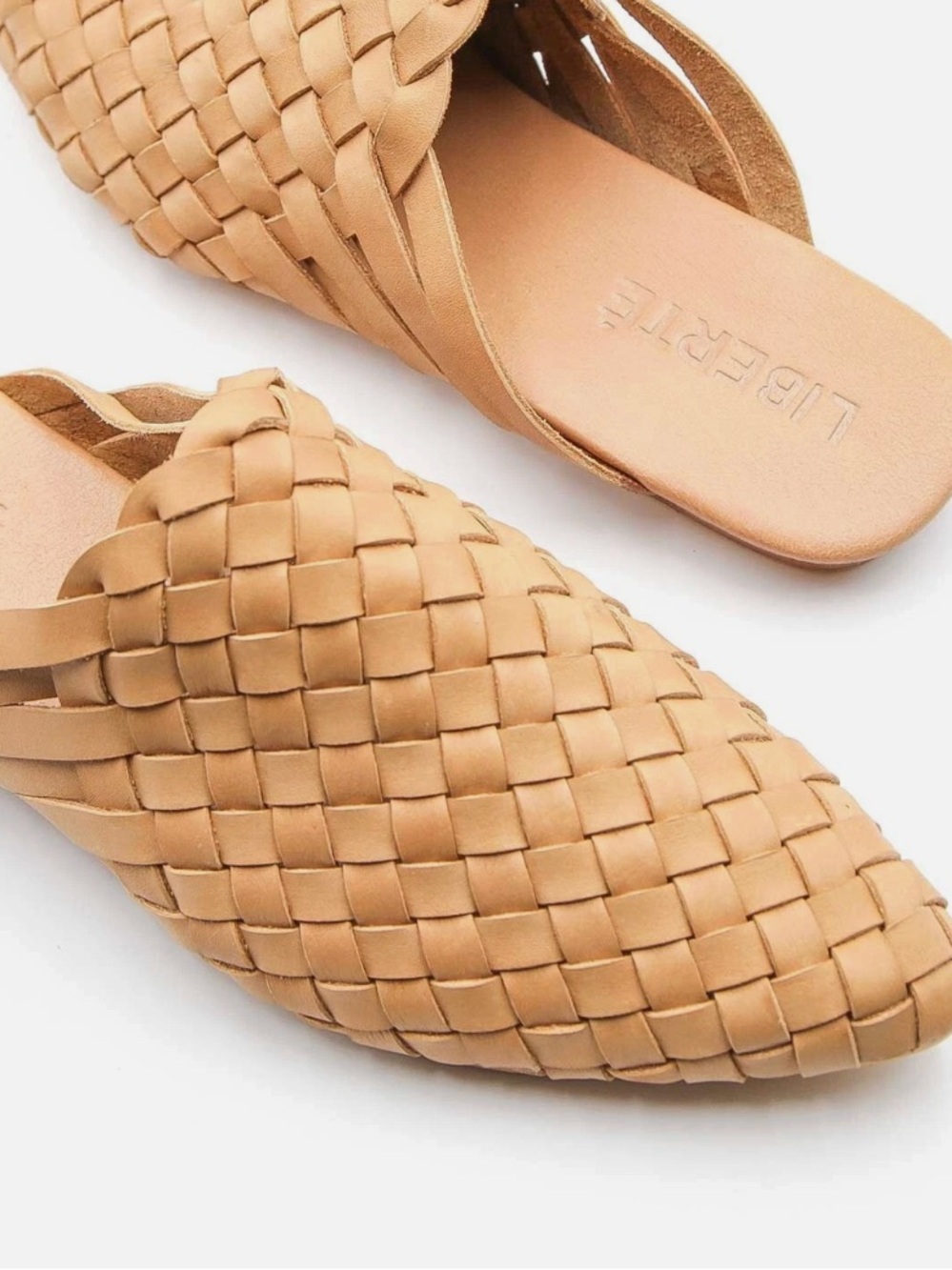 Liberty Woven Slip-On Mules in Tan